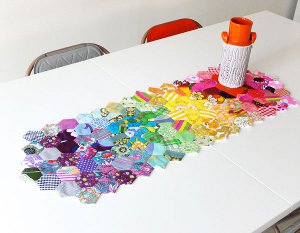 Patriotic Hexagons Table Runner | AllPeopleQuilt.com